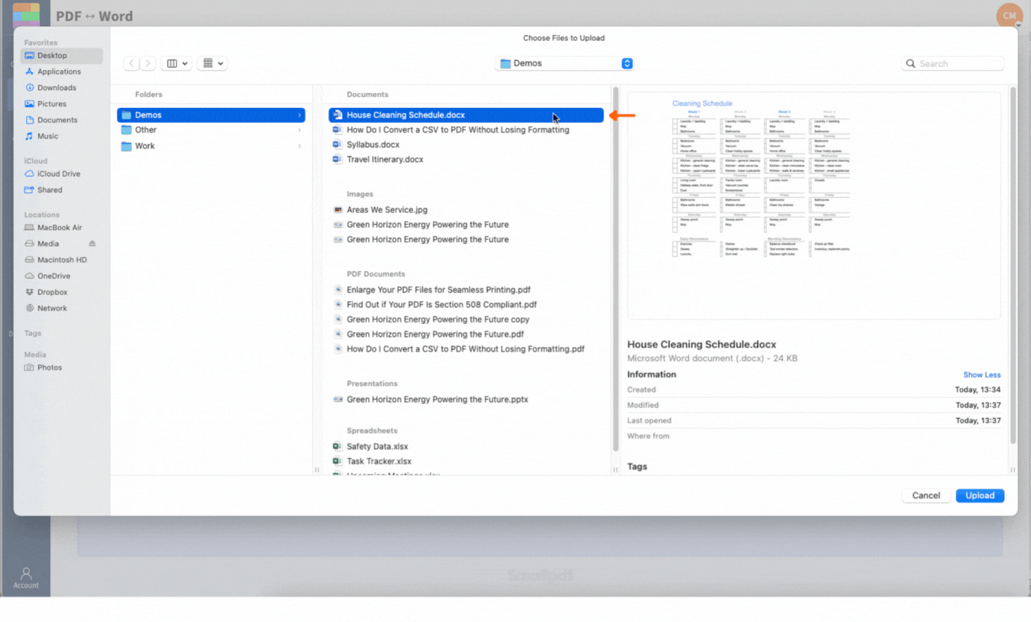 Extract tables from Word by converting your document to XLSX
