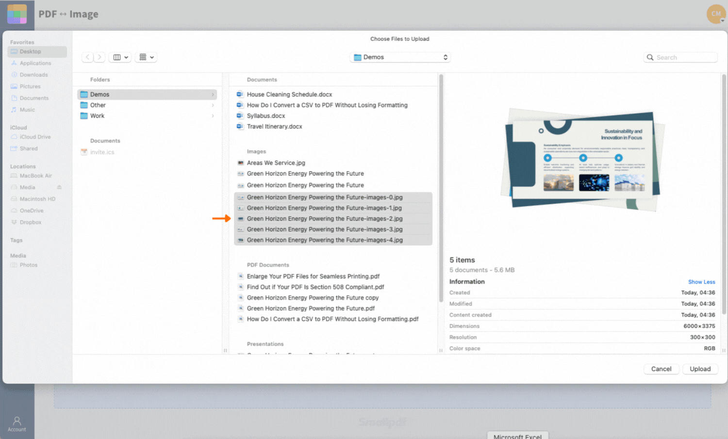 Compressing large files before converting to PowerPoint format